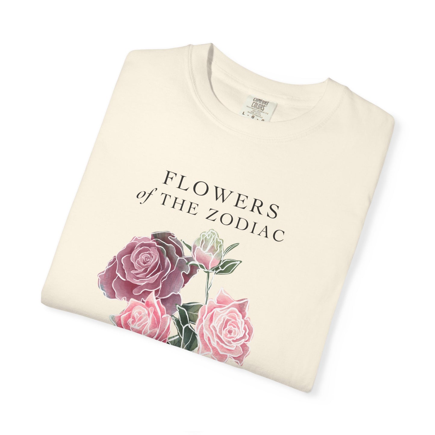 Libra Floral T-Shirt – Pink Rose – Astrology T-Shirt