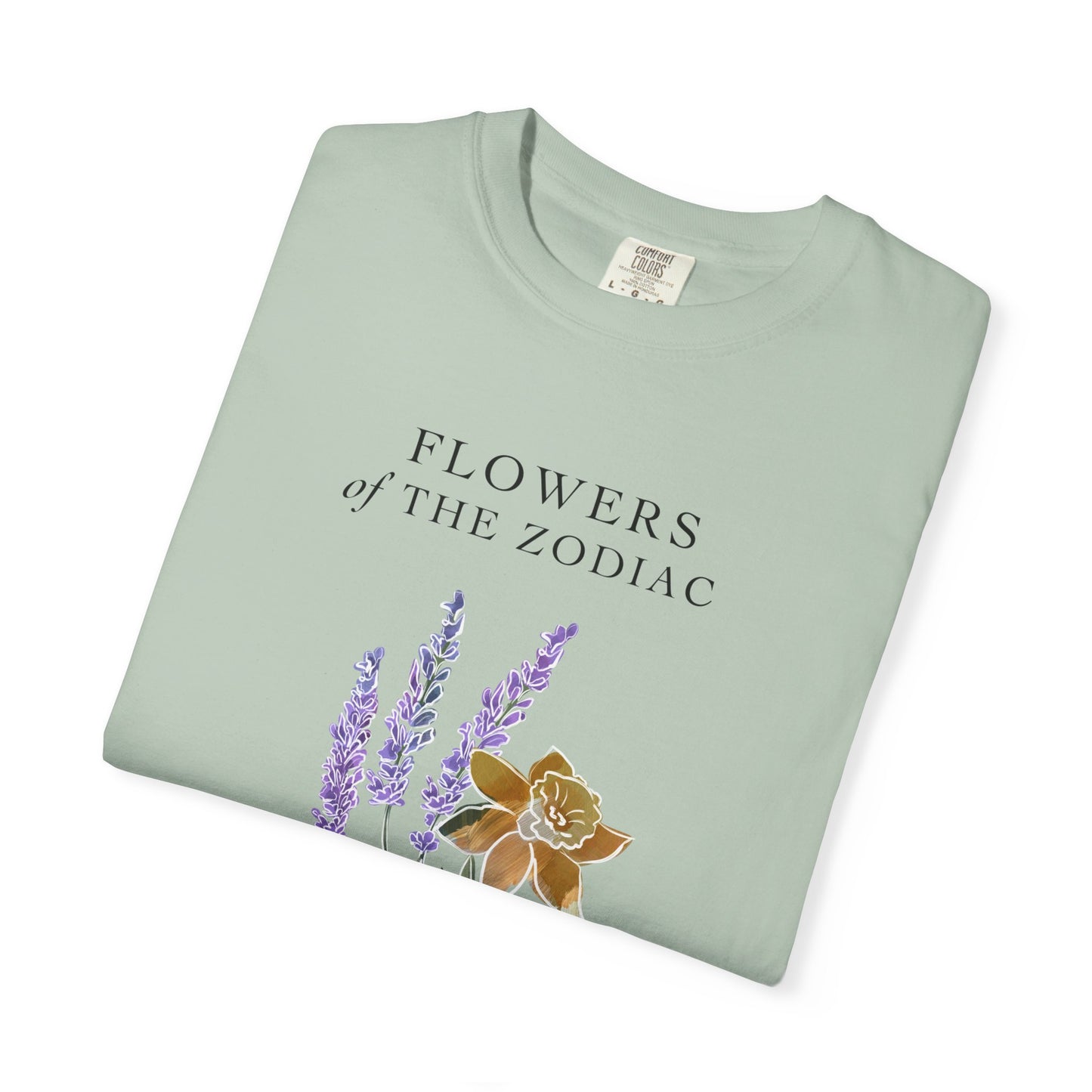 Gemini Floral T-Shirt – Lavender & Daffodil – Astrology T-Shirt
