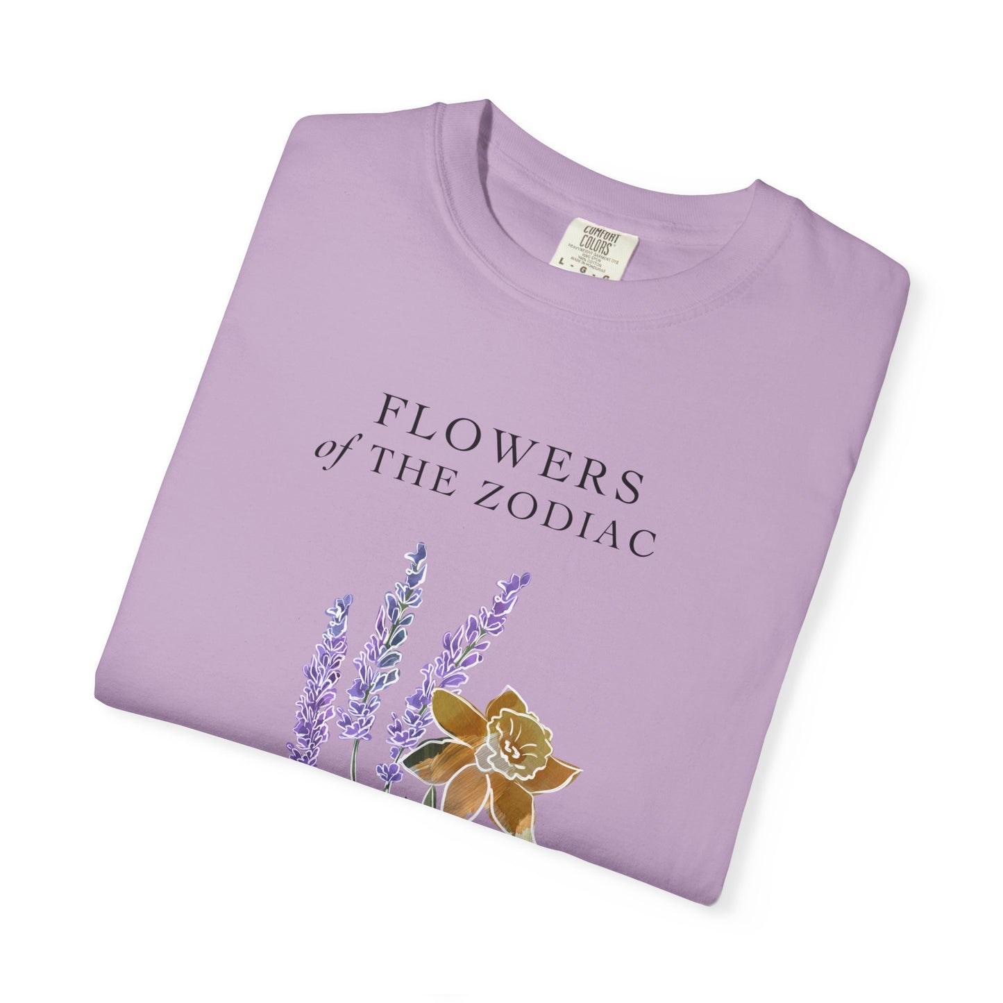Gemini Floral T-Shirt – Lavender & Daffodil – Astrology T-Shirt