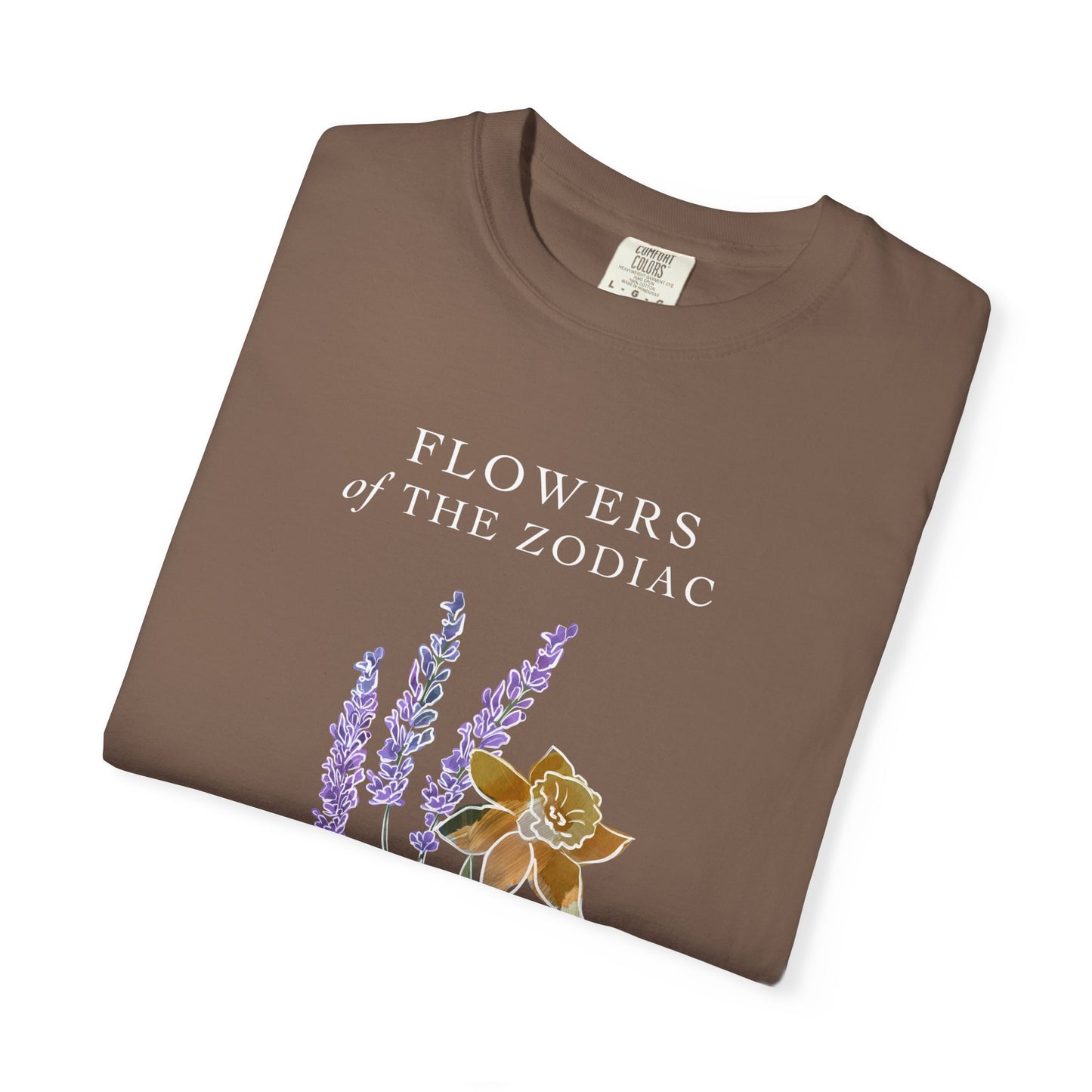 Gemini Floral T-Shirt – Lavender & Daffodil – Astrology T-Shirt