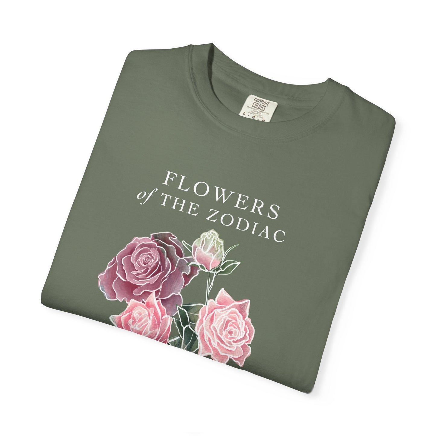 Libra Floral T-Shirt – Pink Rose – Astrology T-Shirt