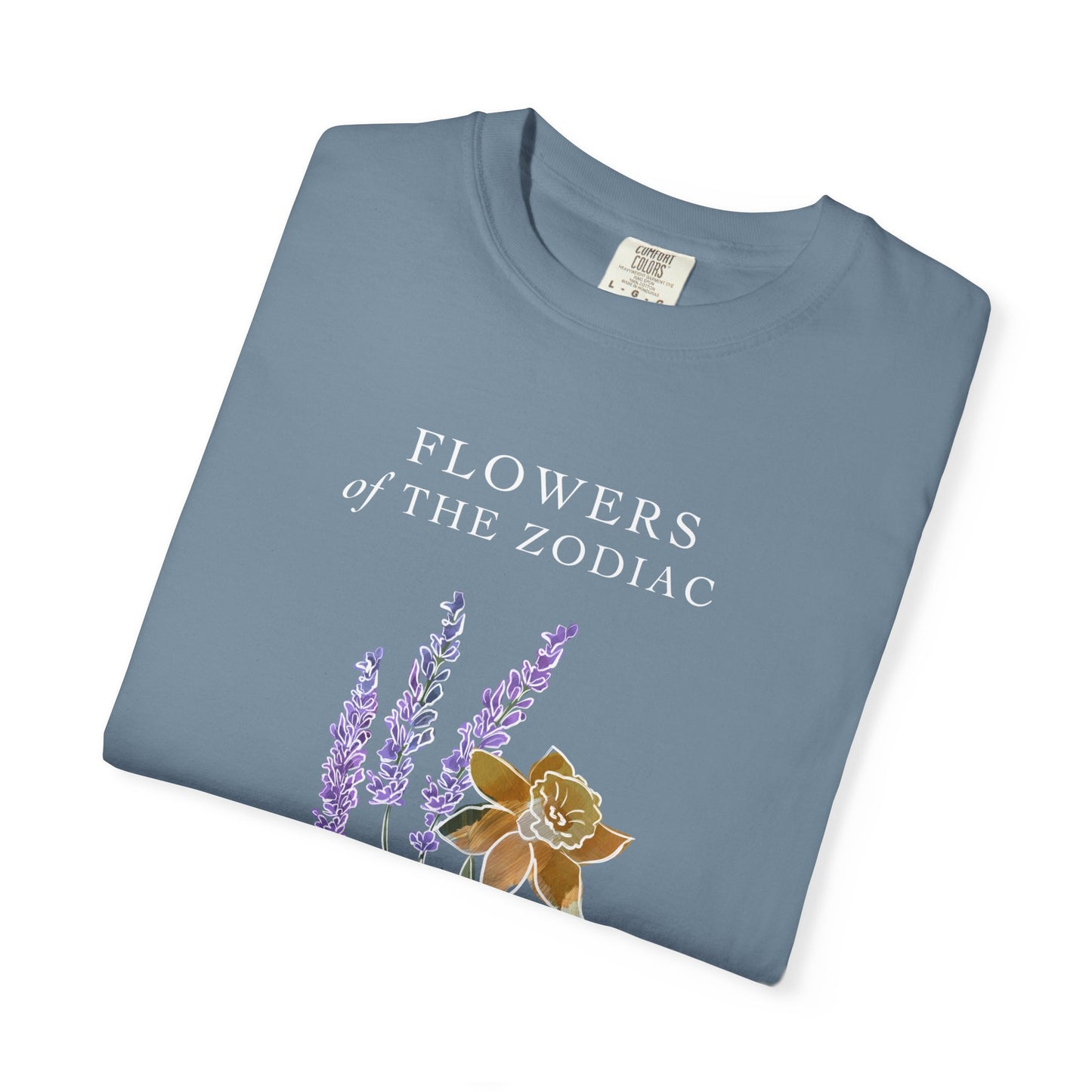 Gemini Floral T-Shirt – Lavender & Daffodil – Astrology T-Shirt