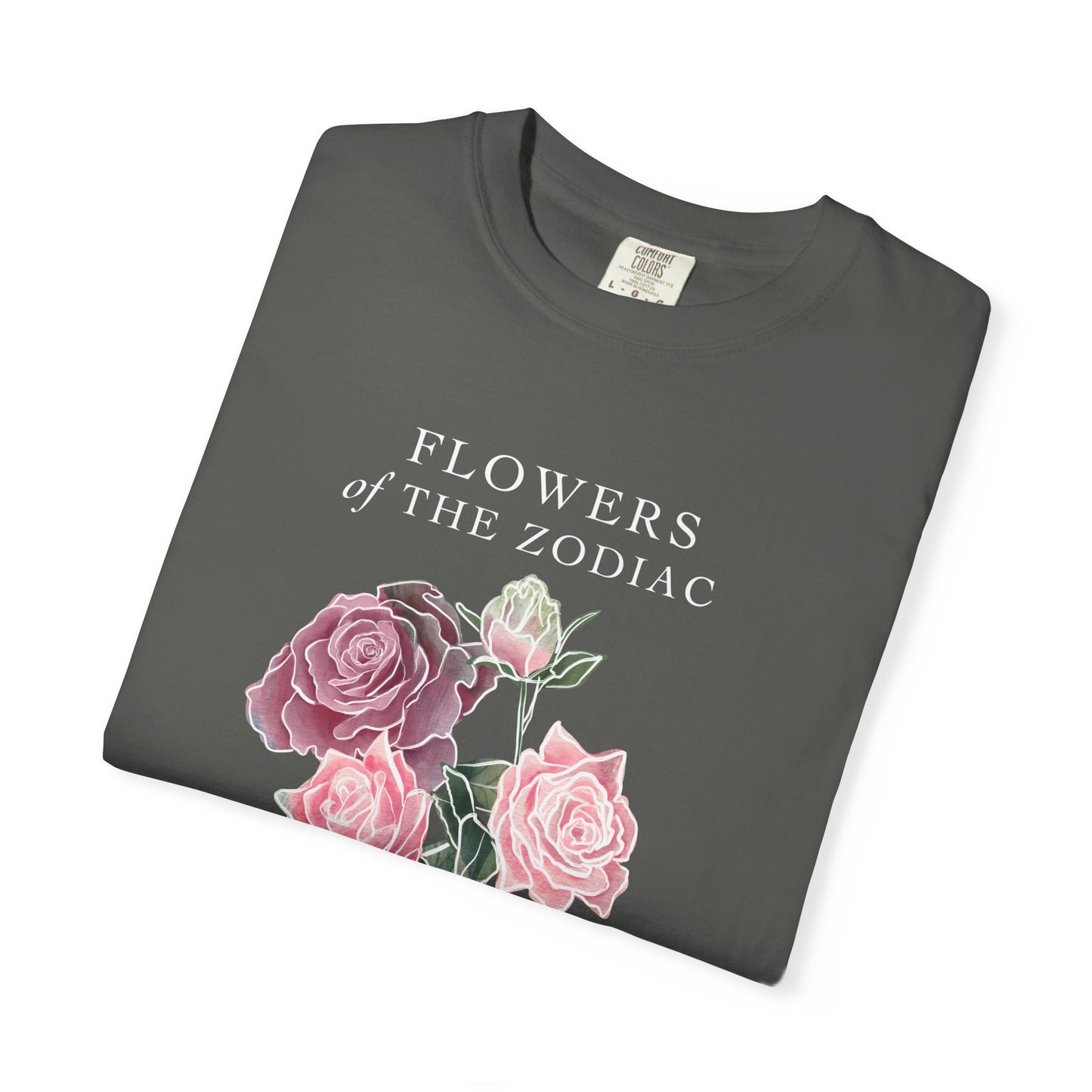 Libra Floral T-Shirt – Pink Rose – Astrology T-Shirt