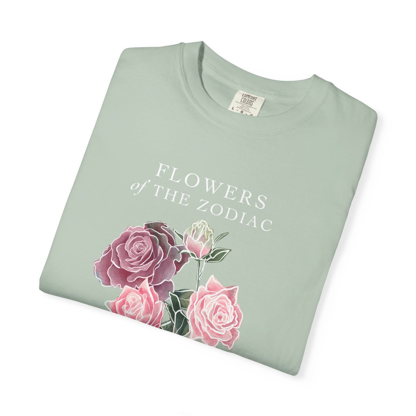 Libra Floral T-Shirt – Pink Rose – Astrology T-Shirt