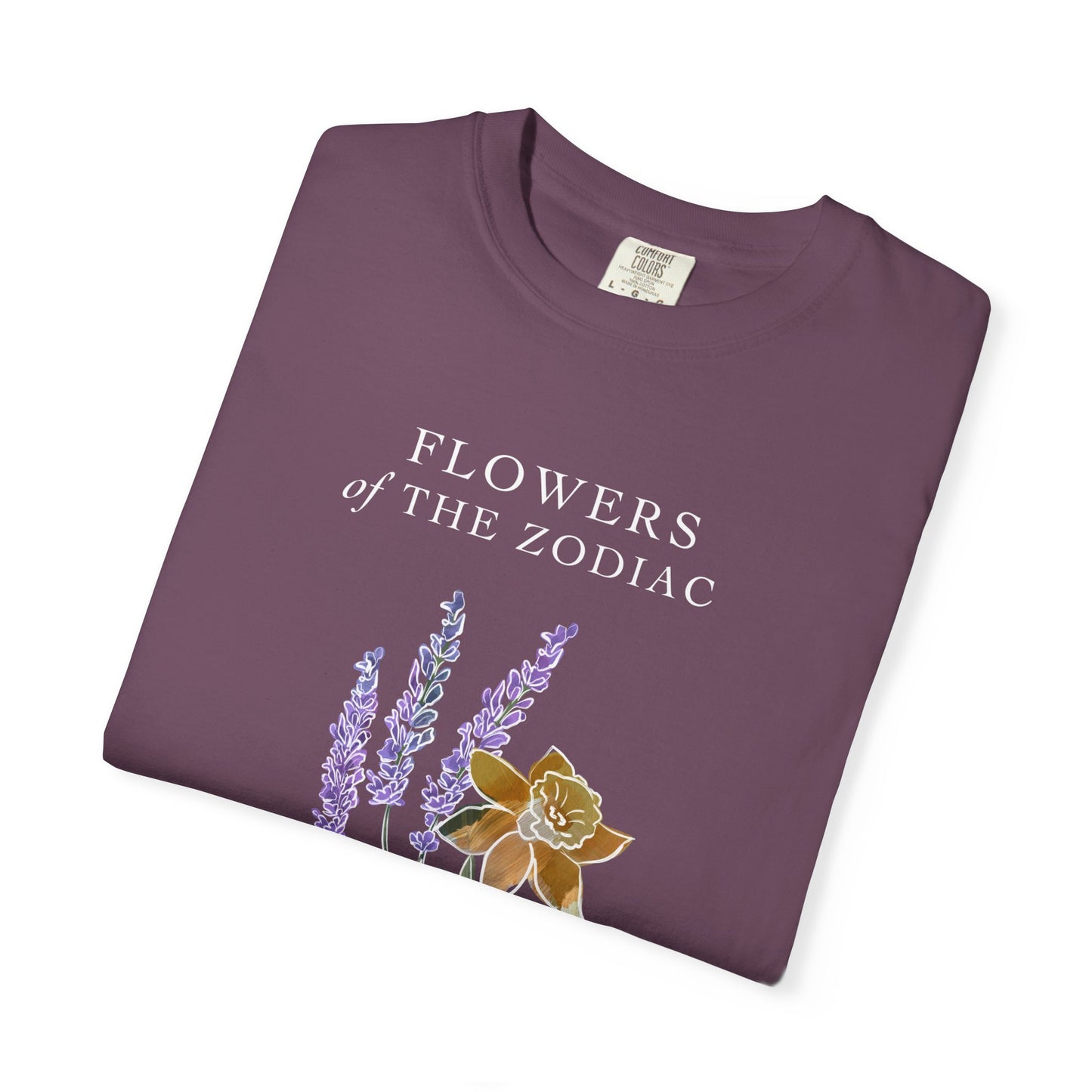 Gemini Floral T-Shirt – Lavender & Daffodil – Astrology T-Shirt