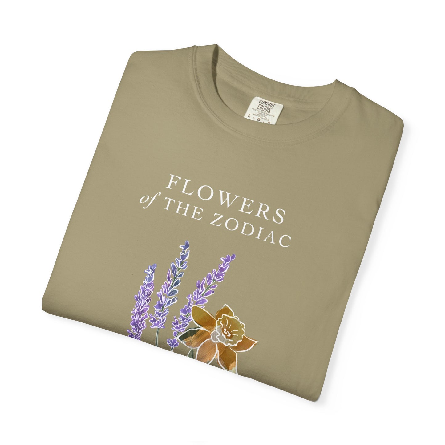 Gemini Floral T-Shirt – Lavender & Daffodil – Astrology T-Shirt
