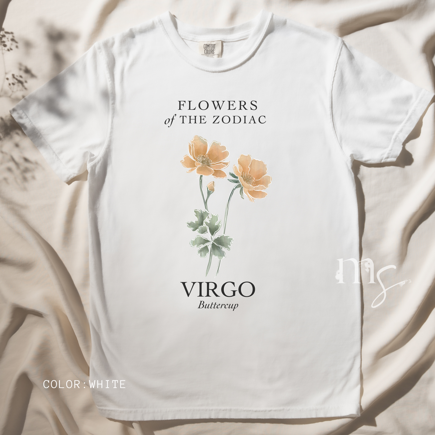 Virgo Floral T-Shirt – Buttercup – Astrology T-Shirt