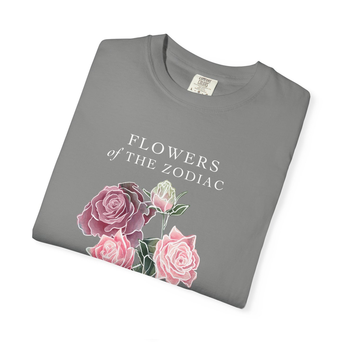 Libra Floral T-Shirt – Pink Rose – Astrology T-Shirt