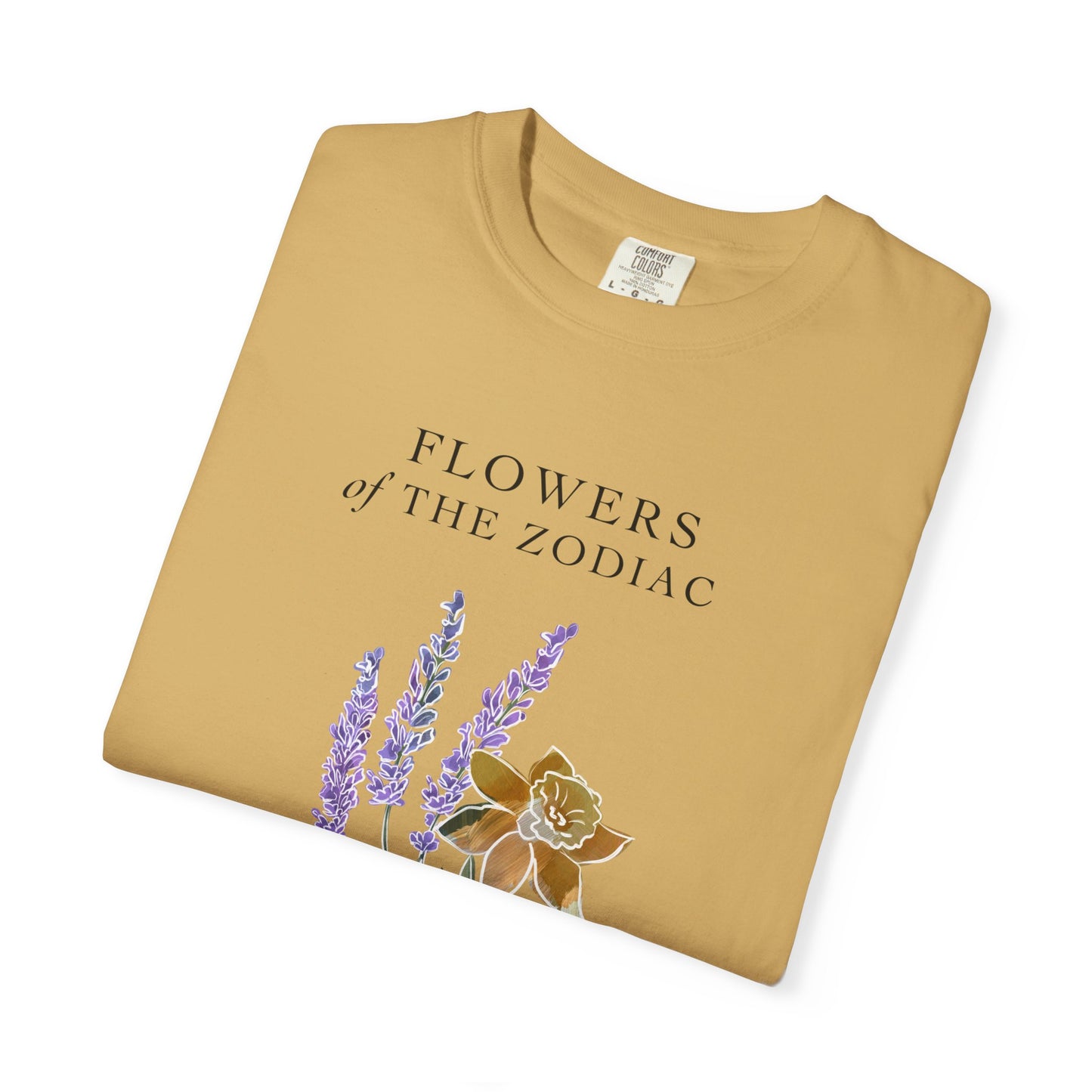 Gemini Floral T-Shirt – Lavender & Daffodil – Astrology T-Shirt