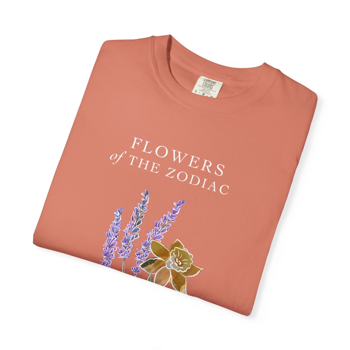 Gemini Floral T-Shirt – Lavender & Daffodil – Astrology T-Shirt