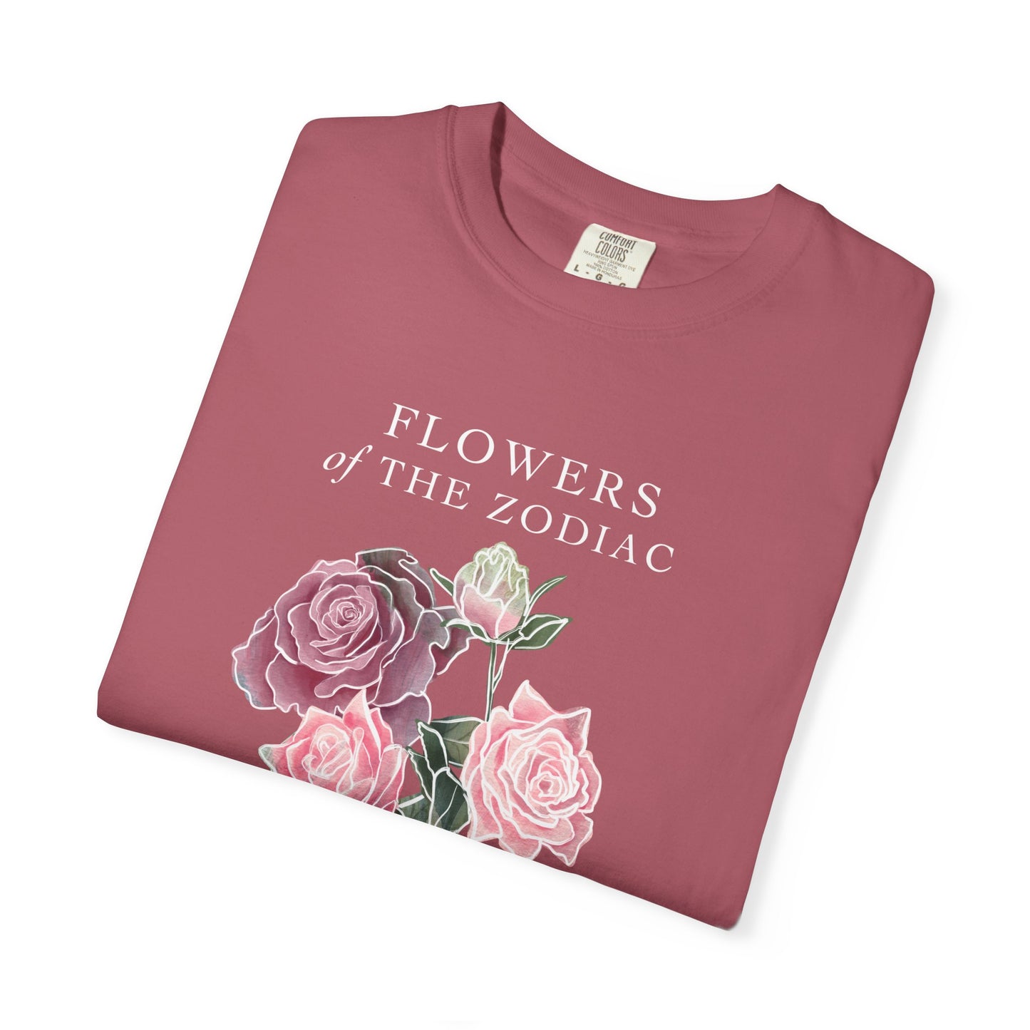 Libra Floral T-Shirt – Pink Rose – Astrology T-Shirt