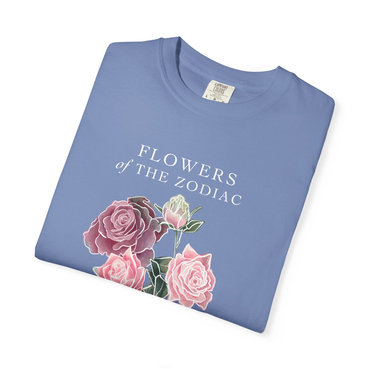 Libra Floral T-Shirt – Pink Rose – Astrology T-Shirt