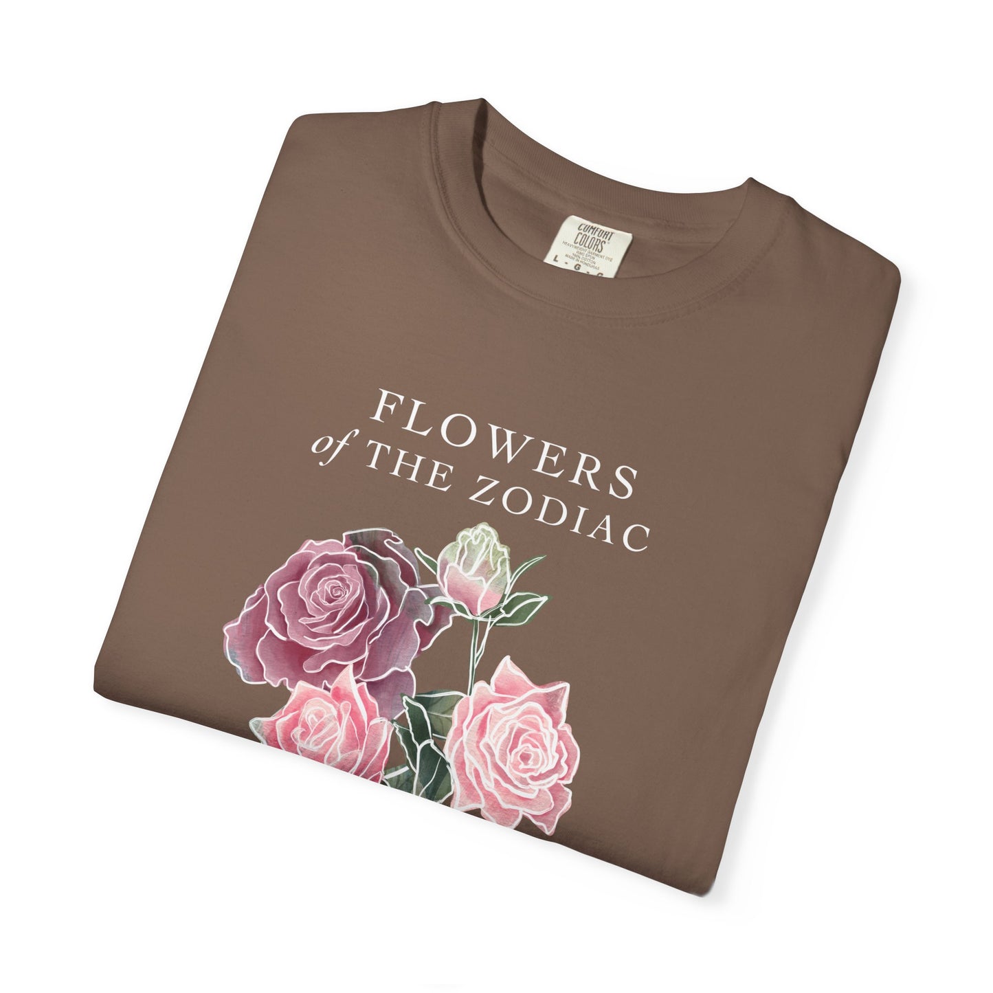 Libra Floral T-Shirt – Pink Rose – Astrology T-Shirt