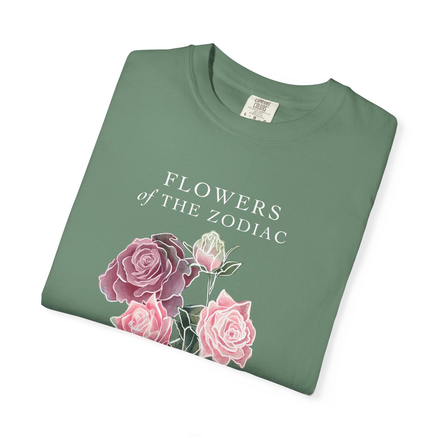 Libra Floral T-Shirt – Pink Rose – Astrology T-Shirt