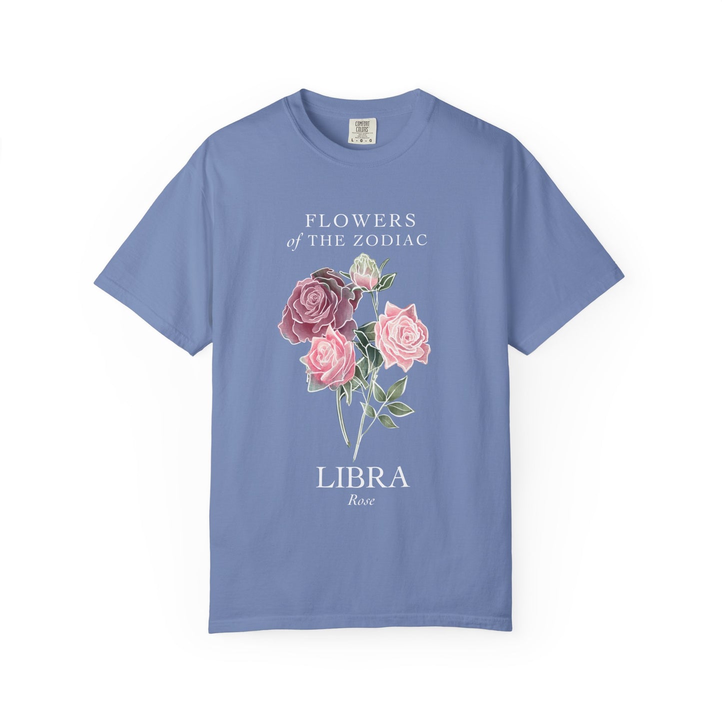 Libra Floral T-Shirt – Pink Rose – Astrology T-Shirt
