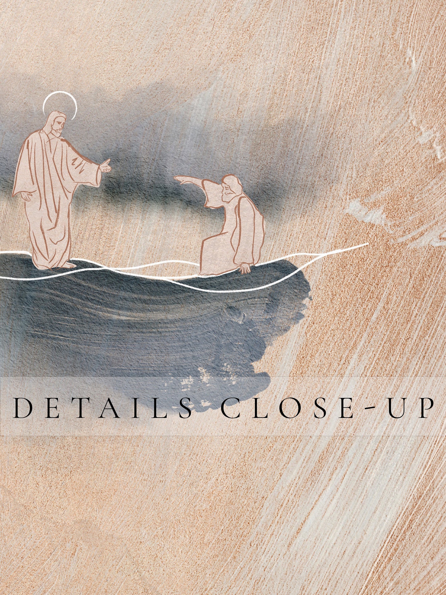 Jesus Christ Walking on Water Art Print | Jesus and Peter Miracle Art | Matthew 14 | Minimalistic Jesus Art Print Christianity Gift