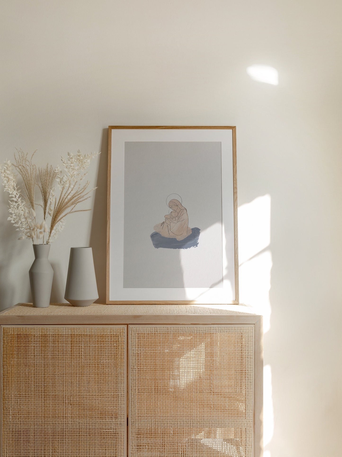 Mary and Jesus Nativity on white