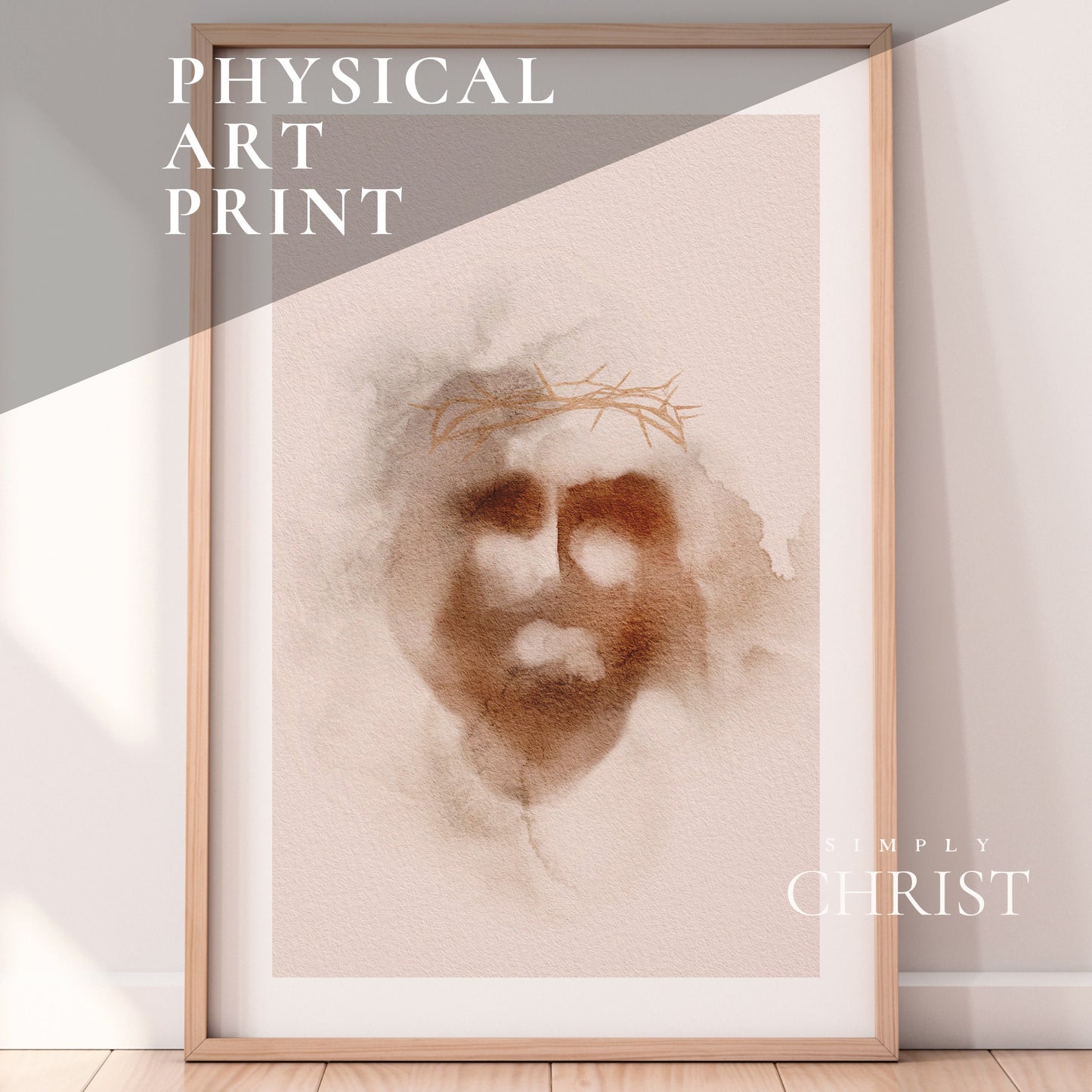 Jesus Crown of Thorns Painting | Picture of Jesus Christ Modern Christian Art Print | Paintings of Christ Wall Art Print for Christians