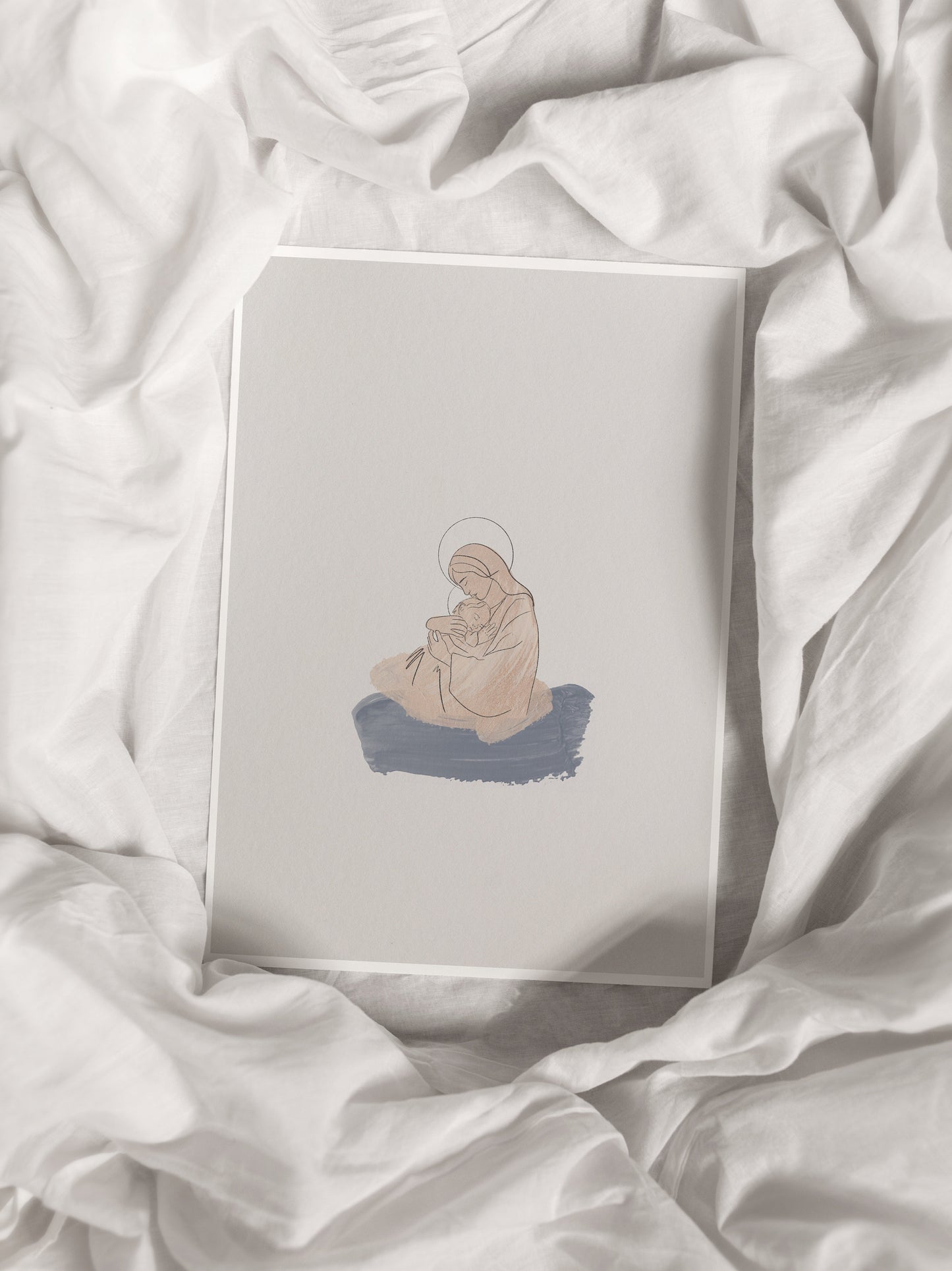 Mary and Jesus Nativity Minimalist Wall Art Print | Christian Minimalist Christmas Nativity Art Print | Nativity Scene Wall Art Print Set