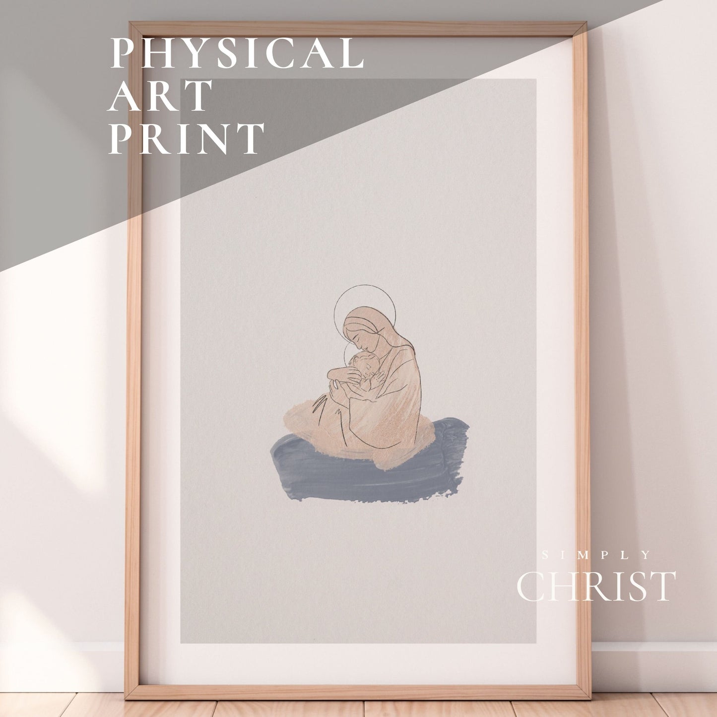 Mary and Jesus Nativity Minimalist Wall Art Print | Christian Minimalist Christmas Nativity Art Print | Nativity Scene Wall Art Print Set