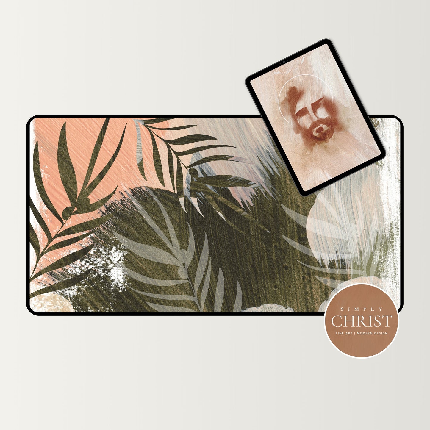 Olive Leaf Desk mat, Desk mat aesthetic, Cute desk mat, Desk mat cute, Green desk mat, xl mouse pad, cottagecore desk mat, Boho Desk Mat