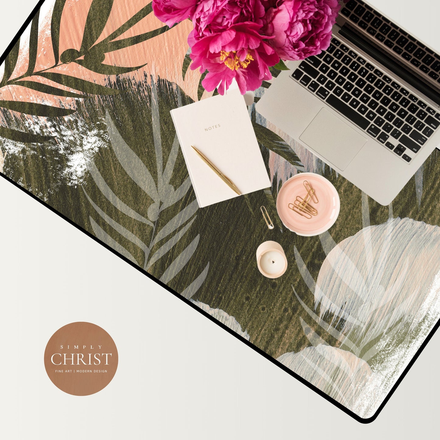 Olive Leaf Desk mat, Desk mat aesthetic, Cute desk mat, Desk mat cute, Green desk mat, xl mouse pad, cottagecore desk mat, Boho Desk Mat