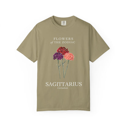 Sagittarius Floral T-Shirt – Carnation – Astrology T-Shirt