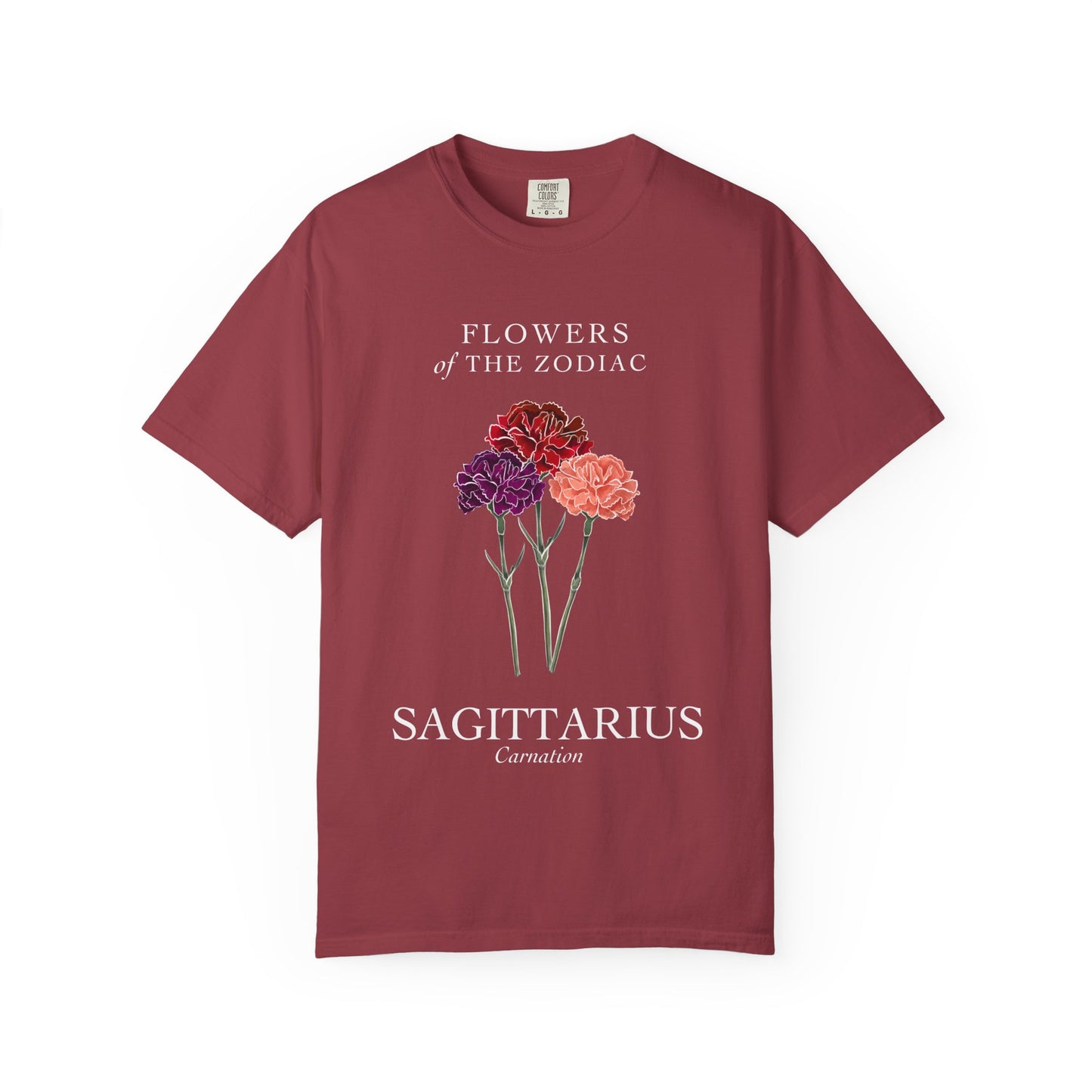 Sagittarius Floral T-Shirt – Carnation – Astrology T-Shirt