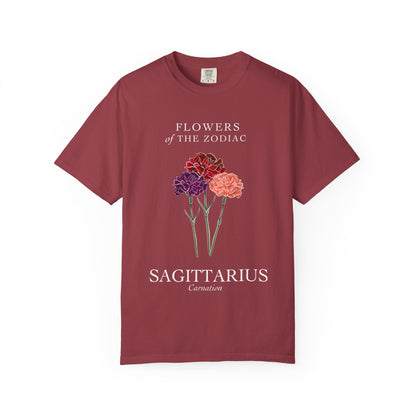 Sagittarius Floral T-Shirt – Carnation – Astrology T-Shirt
