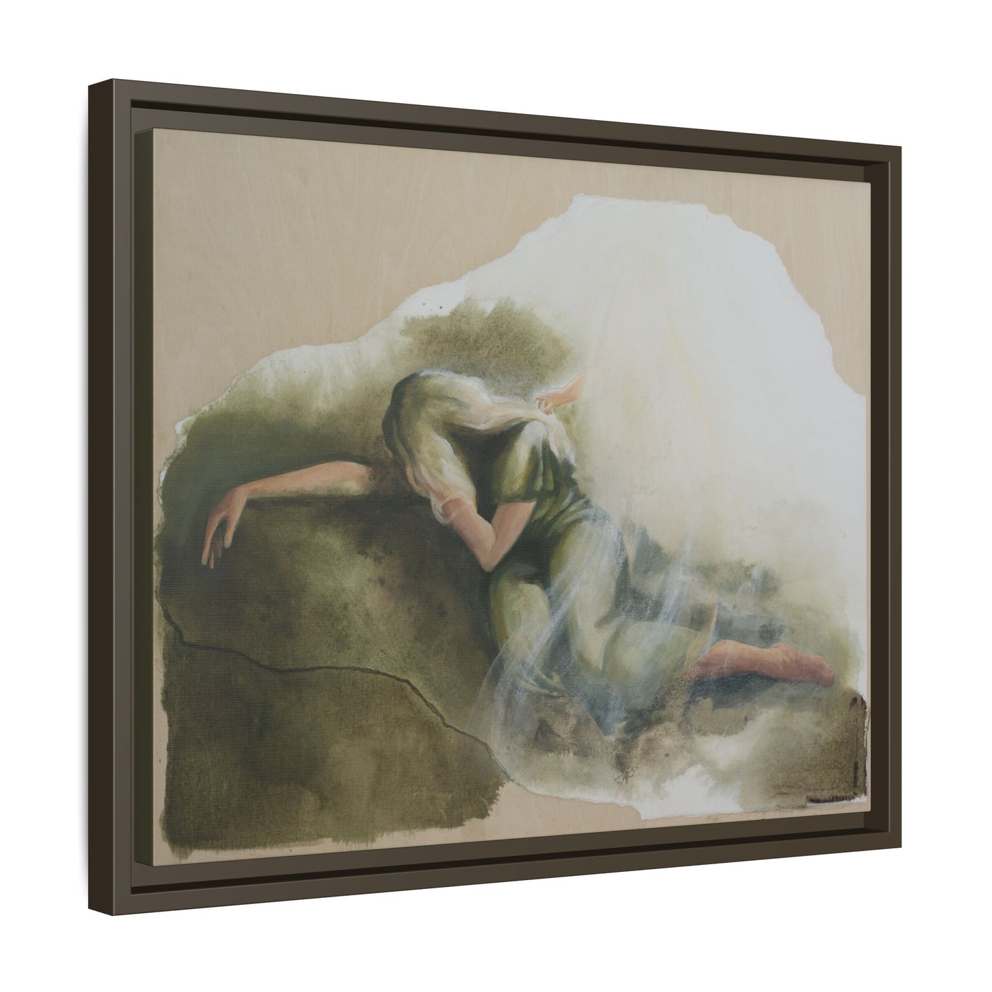 "A Mother's Gethsemane" — Framed Canvas Art Print