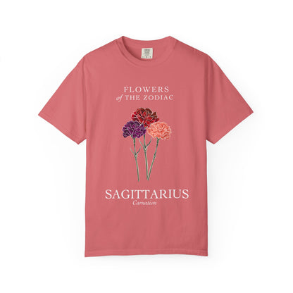 Sagittarius Floral T-Shirt – Carnation – Astrology T-Shirt