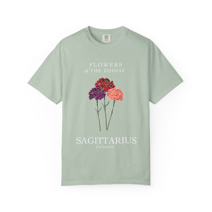 Sagittarius Floral T-Shirt – Carnation – Astrology T-Shirt