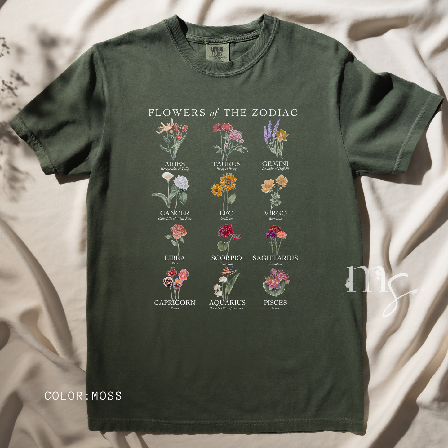 Astrology Flower Garden T-shirt