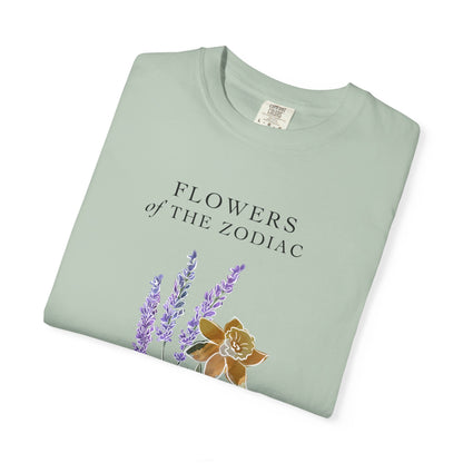 Gemini Floral T-Shirt – Lavender & Daffodil – Astrology T-Shirt