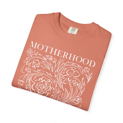 Motherhood T-Shirt — "Blessed is the Fruit of Thy Womb" Hand-Drawn Floral Tee