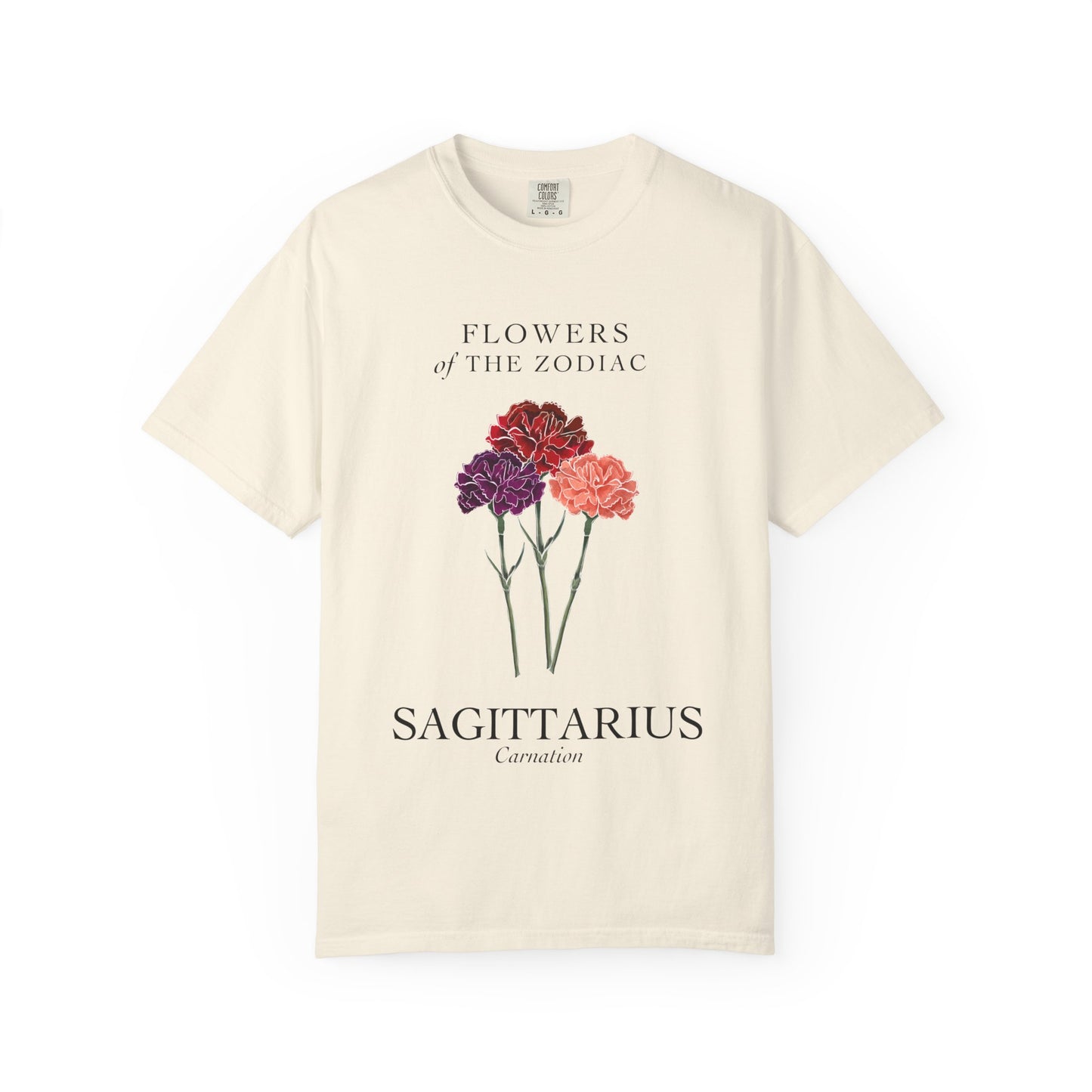 Sagittarius Floral T-Shirt – Carnation – Astrology T-Shirt