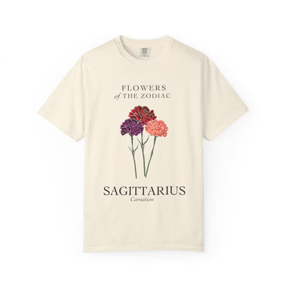 Sagittarius Floral T-Shirt – Carnation – Astrology T-Shirt