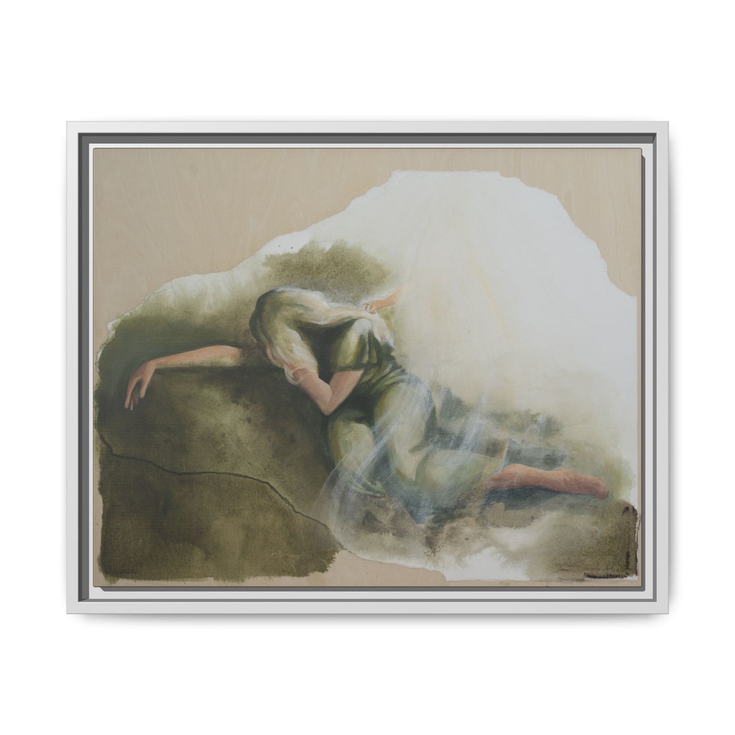 "A Mother's Gethsemane" — Framed Canvas Art Print