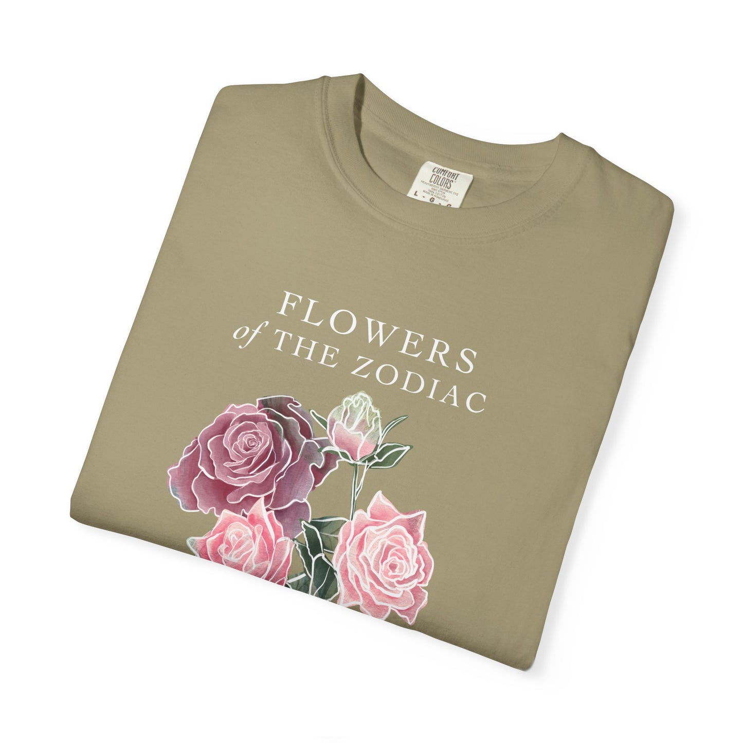 Libra Floral T-Shirt – Pink Rose – Astrology T-Shirt