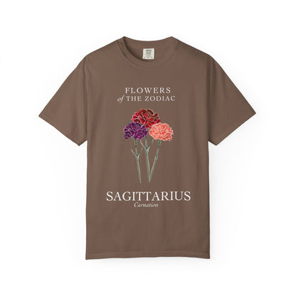 Sagittarius Floral T-Shirt – Carnation – Astrology T-Shirt