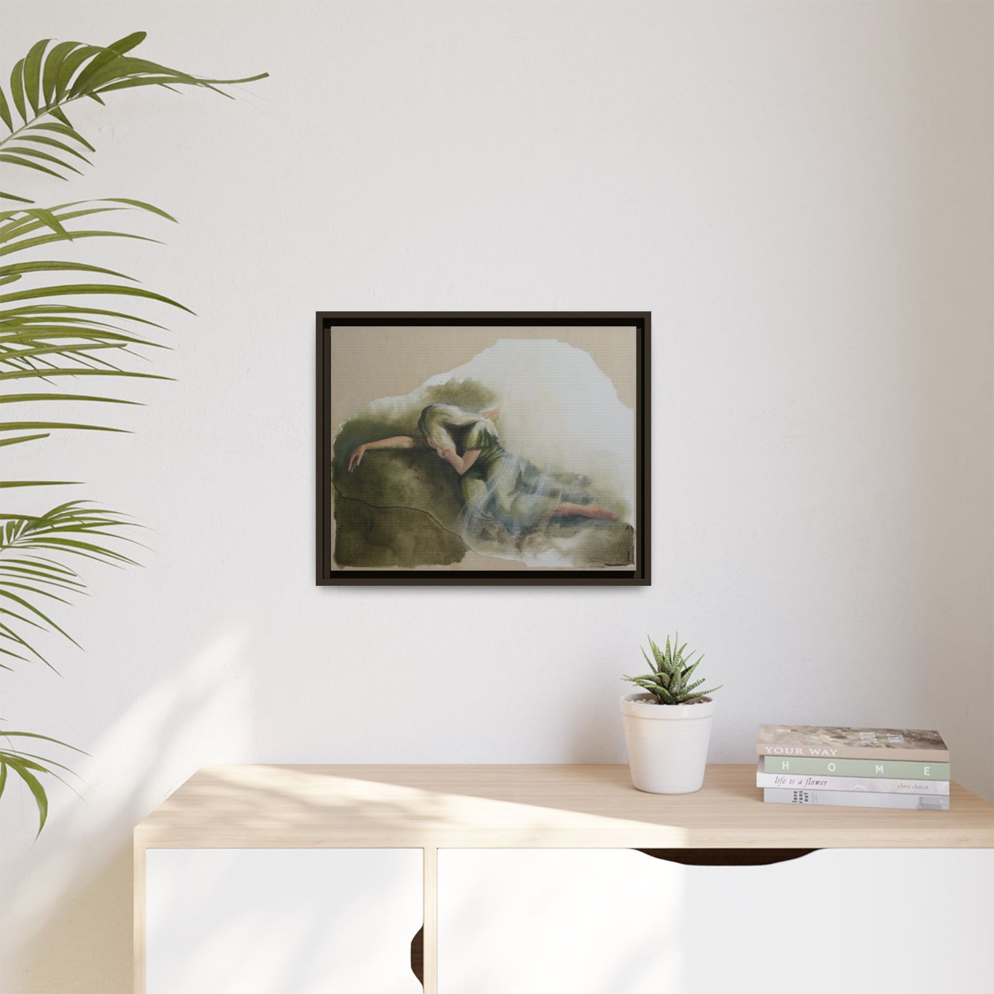 "A Mother's Gethsemane" — Framed Canvas Art Print