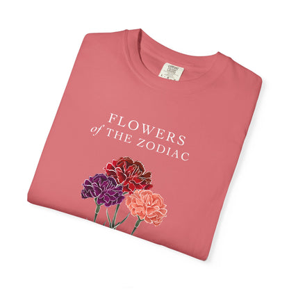 Sagittarius Floral T-Shirt – Carnation – Astrology T-Shirt