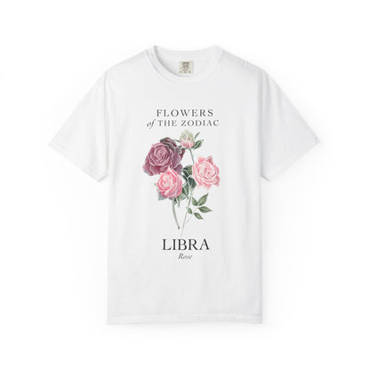 Libra Floral T-Shirt – Pink Rose – Astrology T-Shirt