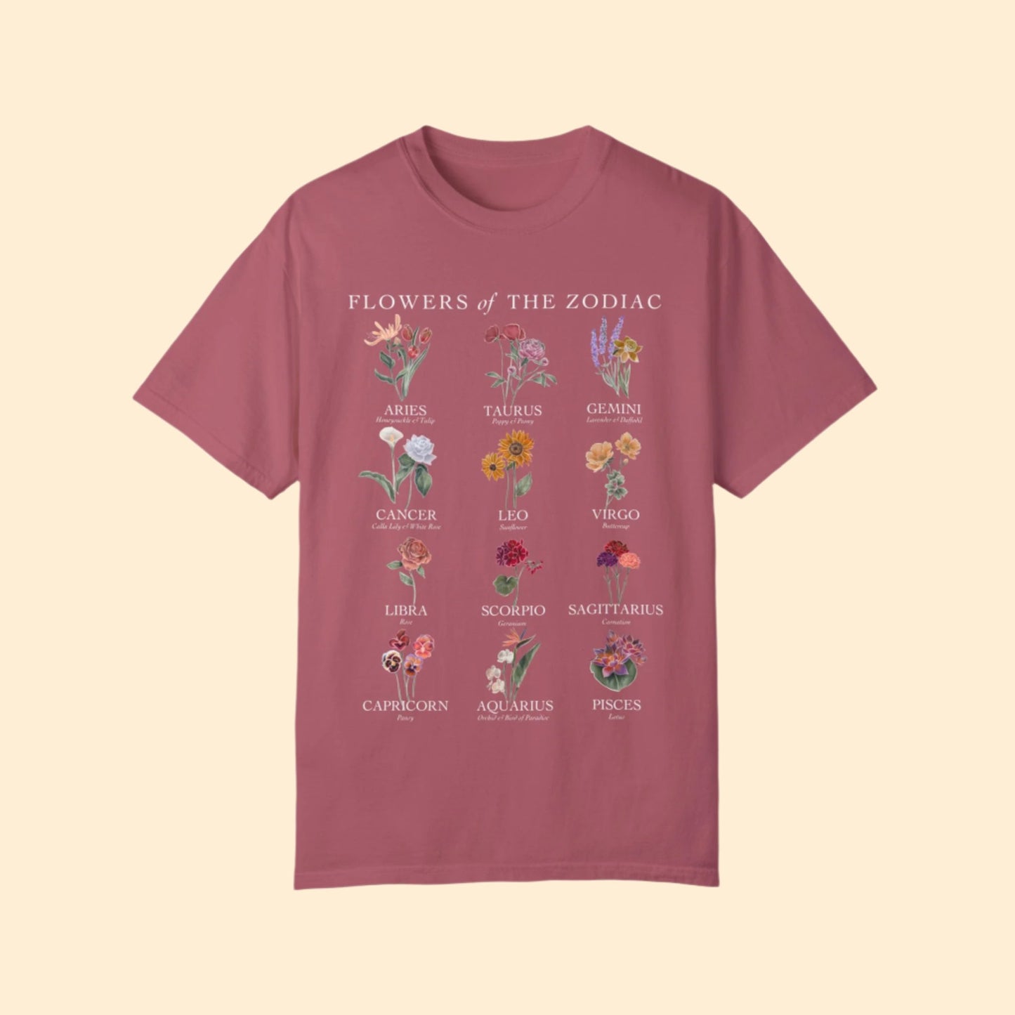 Astrology Flower Garden T-shirt