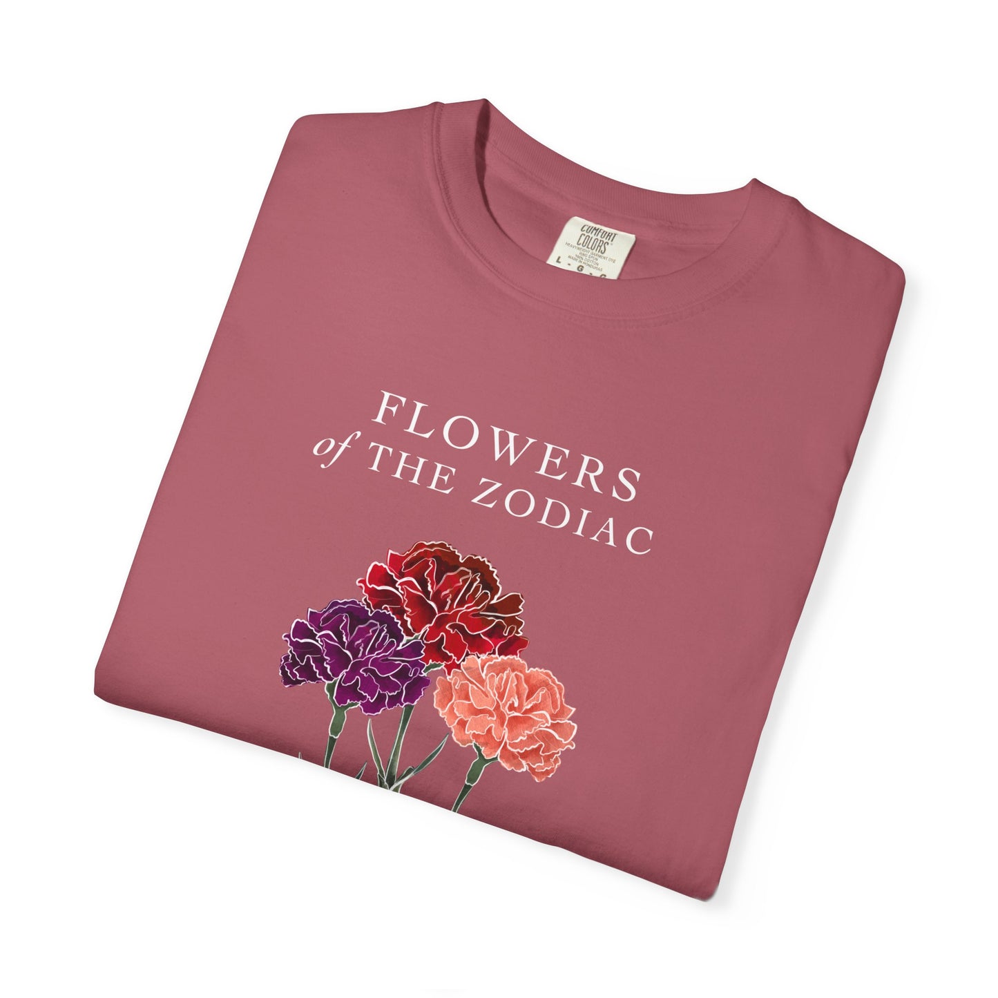 Sagittarius Floral T-Shirt – Carnation – Astrology T-Shirt