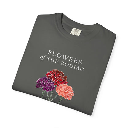 Sagittarius Floral T-Shirt – Carnation – Astrology T-Shirt