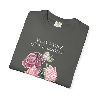 Libra Floral T-Shirt – Pink Rose – Astrology T-Shirt