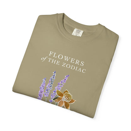 Gemini Floral T-Shirt – Lavender & Daffodil – Astrology T-Shirt