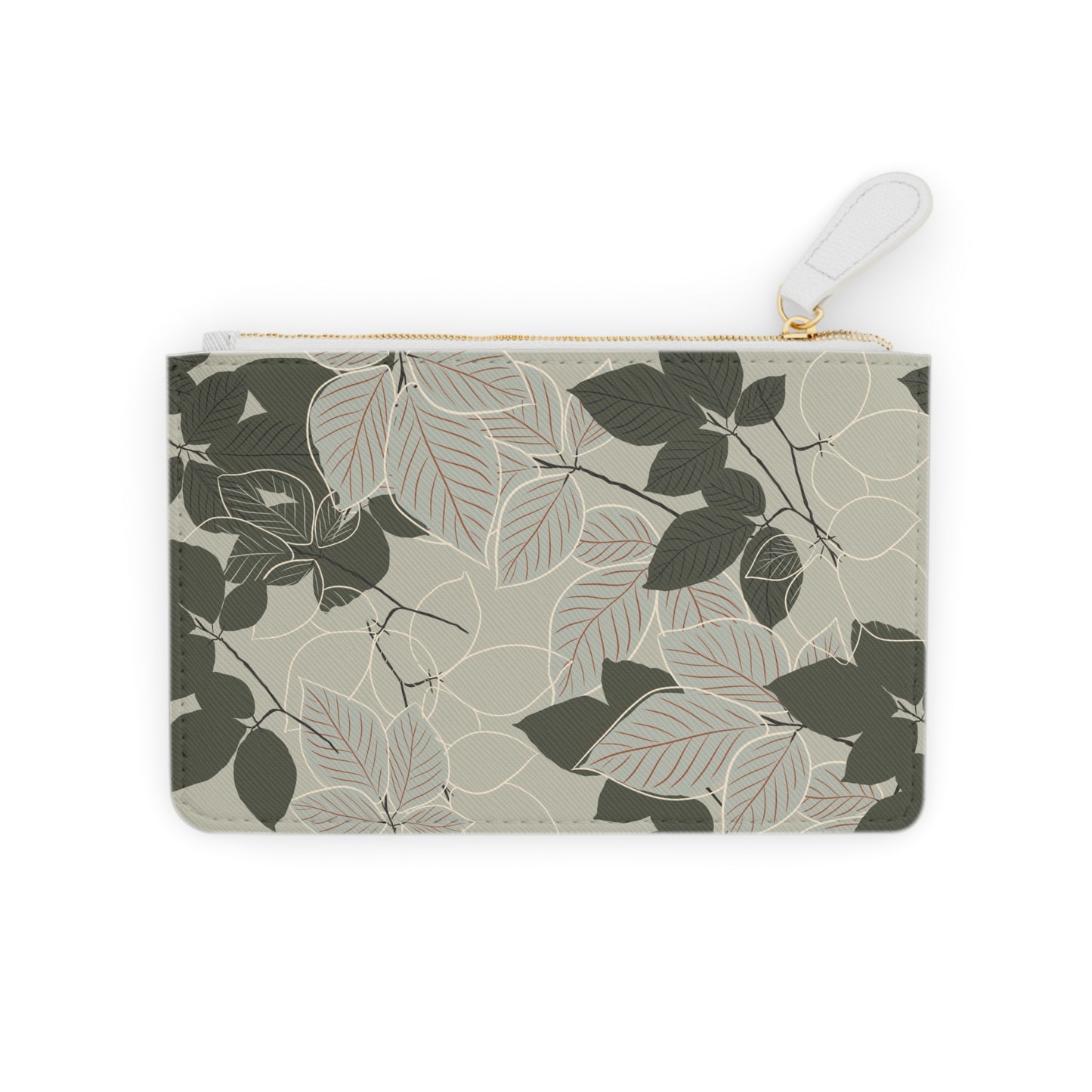 Green Leaves Mini Clutch Bag — Small Leaf Print Wristlet