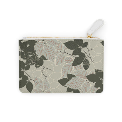 Green Leaves Mini Clutch Bag — Small Leaf Print Wristlet